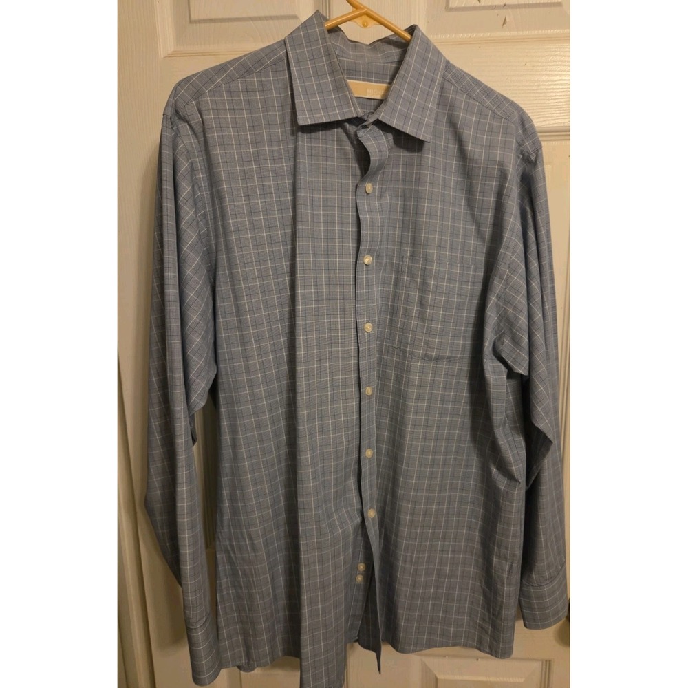 Michael Kors mens Slim Fit Non Iron button down shirt size 16.5 34/35